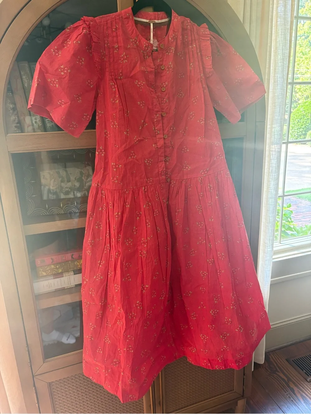 NWT Free People Bella Mae Midi Dress IN red size XS